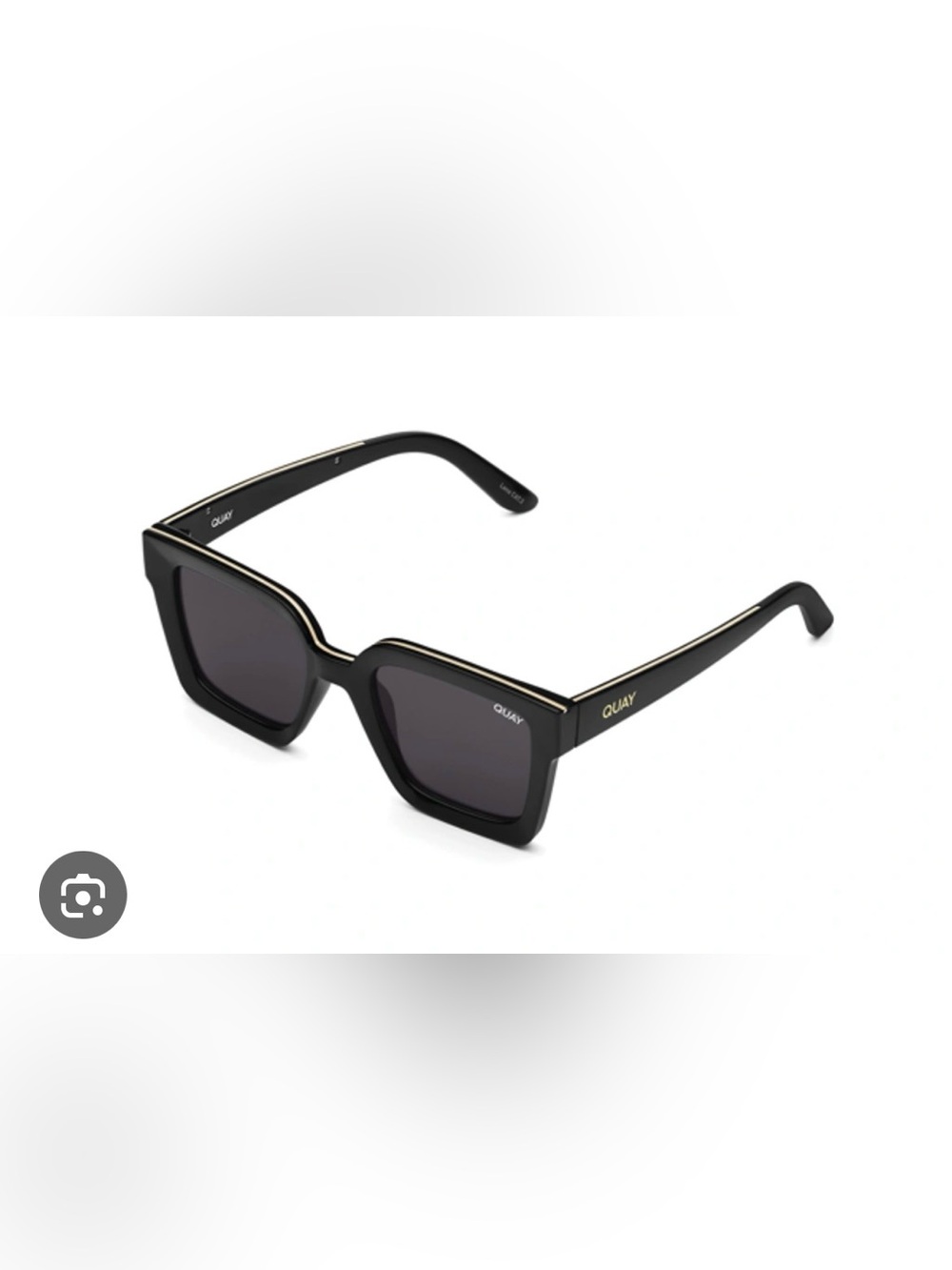Quay Australia Fool’s Gold Black Sunglasses with Gold Accent
